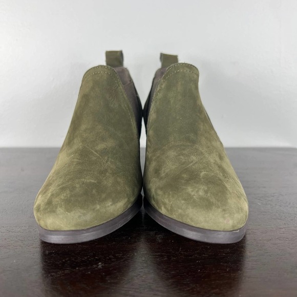 MUNRO JESSIE HEELED NUBUCK LEATHER BOOTIES HERB GREEN SIZE 6M NEW WITHOUT BOX - Picture 2 of 12